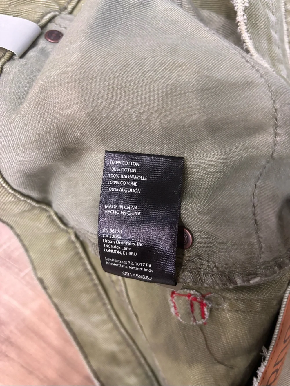 BDG Olive Green Distressed Denim Cutoff Shorts